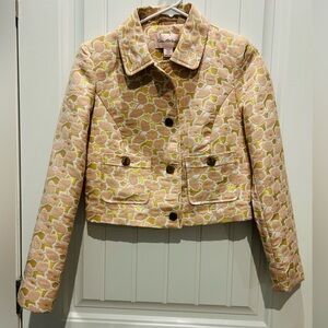 Miss Selfridge Sassy Pink and Gold Floral Cropped Jacket